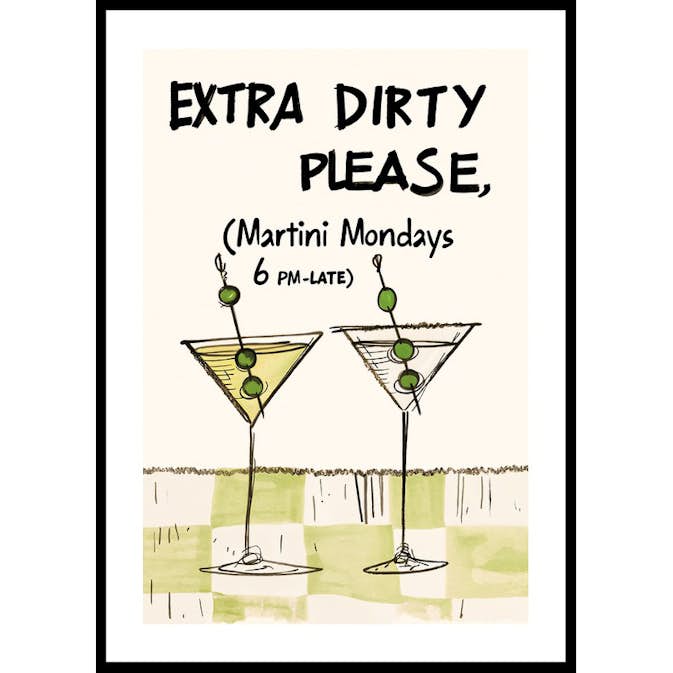 Poster Gallerix Martini Mondays Extra Dirty