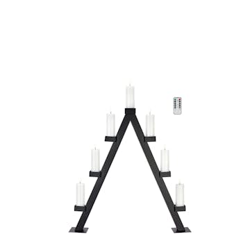 Adventsljusstake Markslöjd Arbor Träljusstake 7 Ljus Batteridriven Hög Ljusstake med Blockljus
