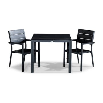 Matgrupp Comfort Garden Tunis Matgrupp Utomhus 90x90 med 2 Stapelstolar