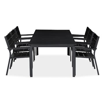 Matgrupp Utomhus Comfort Garden Tunis 205x90 med 6 StapelTrädgårdsstolar