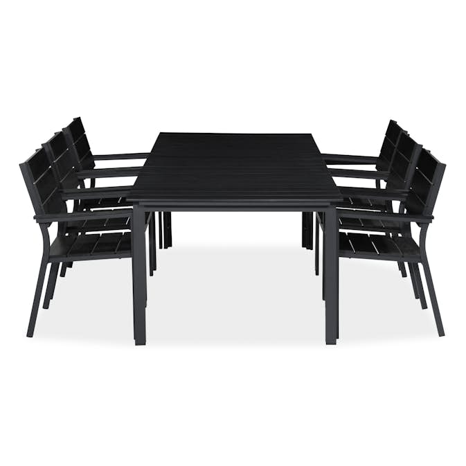 Matgrupp Utomhus Comfort Garden Tunis 205x90 med 6 StapelTrädgårdsstolar