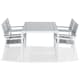 Matgrupp Comfort Garden Tunis 150x90 4 Stapelstolar Vit/Grå