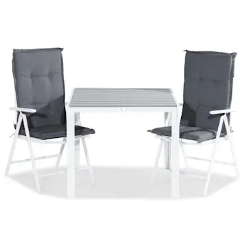 Trädgårdsgrupp Comfort Garden Tunis Matgrupp Utomhus 90x90 + 2 Maggie Positionsstol m Dyna