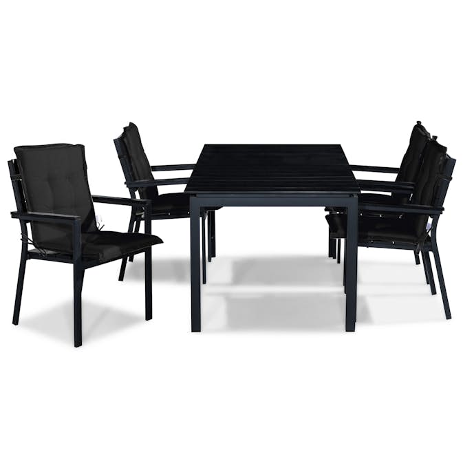 Matgrupp Comfort Garden Tunis 152-210x90 med 4 Stapelstolar