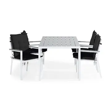 Matgrupp Comfort Garden Tunis Matgrupp Utomhus 150x90 med 4 Stapelstolar m Dyna
