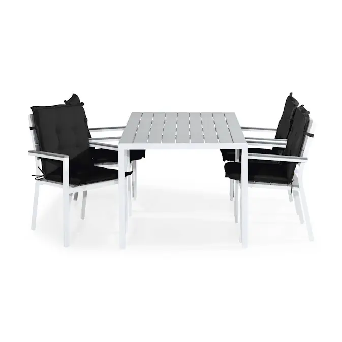 Matgrupp Comfort Garden Tunis Matgrupp Utomhus 150x90 med 4 Stapelstolar m Dyna