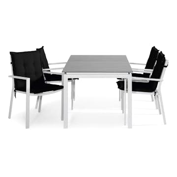 Matgrupp Comfort Garden Tunis 152-210x90 Aintwood med 4 Stapelstolar