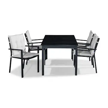 Trädgårdsgrupp Comfort Garden Tunis Matgrupp Utomhus 152-210x90 + 4 Tunis Stapelstol m Dyna