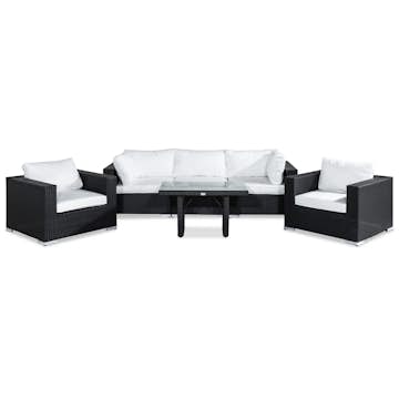 Loungegrupp Comfort Garden Bahamas 3-sits med 2 Fåtöljer och Soffbord 100x60 Utomhus