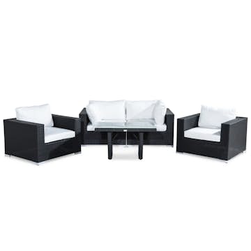 Loungegrupp Comfort Garden Bahamas 4-sits med 2 Fåtöljer och Soffbord 100x60 Utomhus