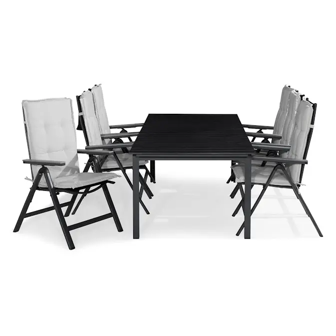 Trädgårdsgrupp Comfort Garden Tunis Matgrupp Utomhus 205x90 + 6 Monaco Light Positionsstol m Dyna