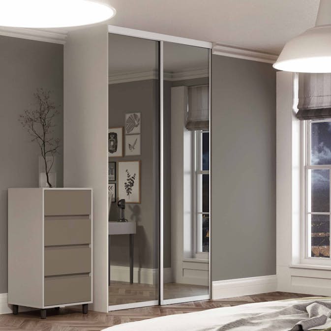 Skjutdörr Lundbergs Twinpak Spegel