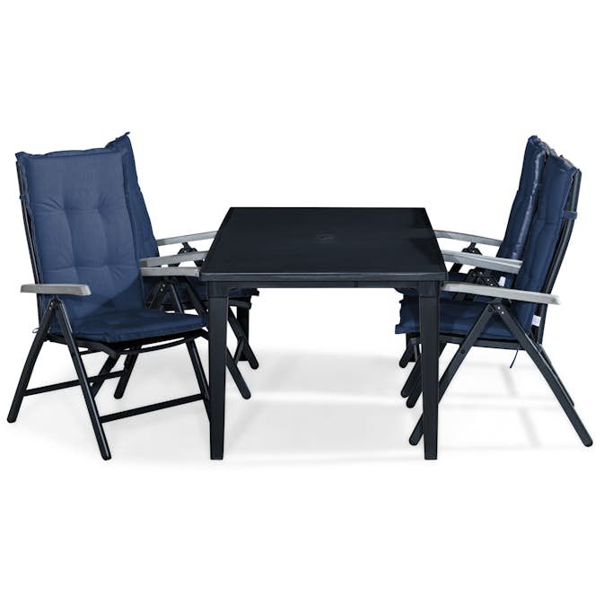 Matgrupp Comfort Garden Futura 165 med 4 Positionsstolar Monaco Lyx