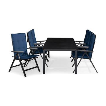 Matgrupp Comfort Garden Tunis Matgrupp Utomhus 205x90 med 6 Monaco Light Positionsstol m Dyna