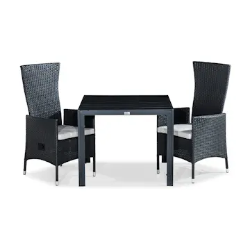 Trädgårdsgrupp Comfort Garden Tunis Matgrupp Utomhus 90x90 + 2 Jenny Fåtölj Ställbar m Dyna