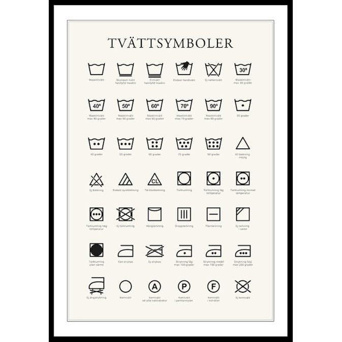 Poster Gallerix Tvättsymboler No2