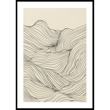 Poster Gallerix Line Art Waves