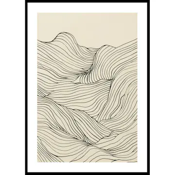 Poster Gallerix Line Art Waves