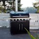 Gasolgrill Kobe 6+1 Brännare Svart Med Gaslock
