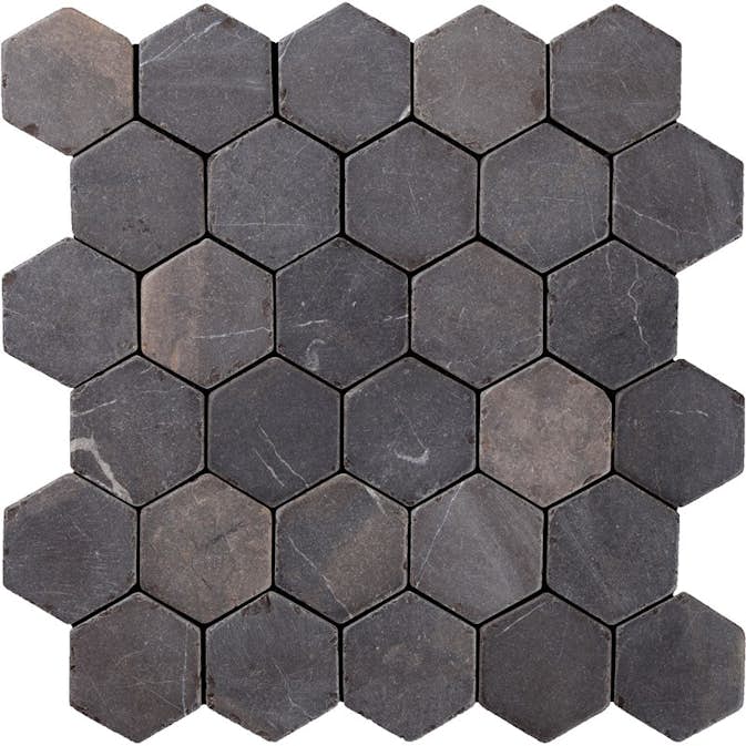 Klinker Konradssons Indostone Grey/Black Hexagon 6x6 cm