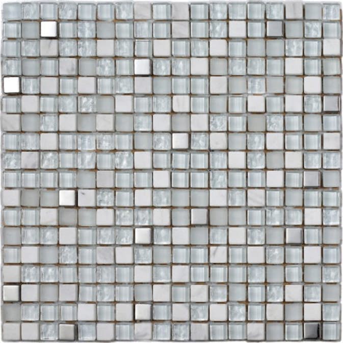 Mosaik Konradssons Lagos Glacier Vit Glas 1,5x1,5 cm
