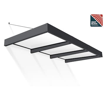 Entrétak Canopia by Palram Sophia XL Grå Vit Opal 3,7 X 1,4m