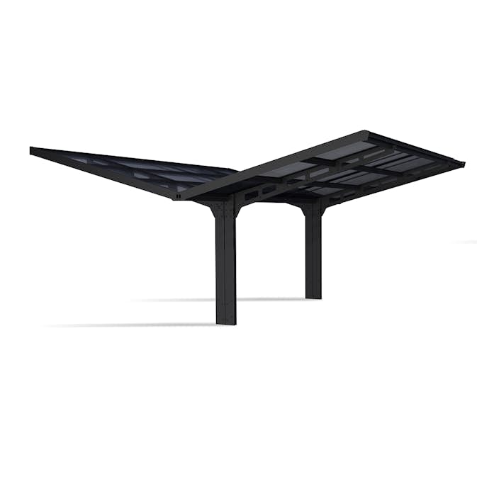Carport Canopia by Palram Sydney Double V-Roof Aluminum 6x6 m Black
