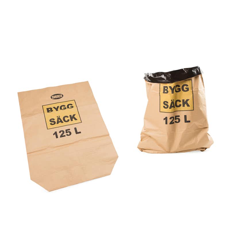 Papperssack T Emballage 125 L Byggsack 1 Blad Innersack Av Svart Pe