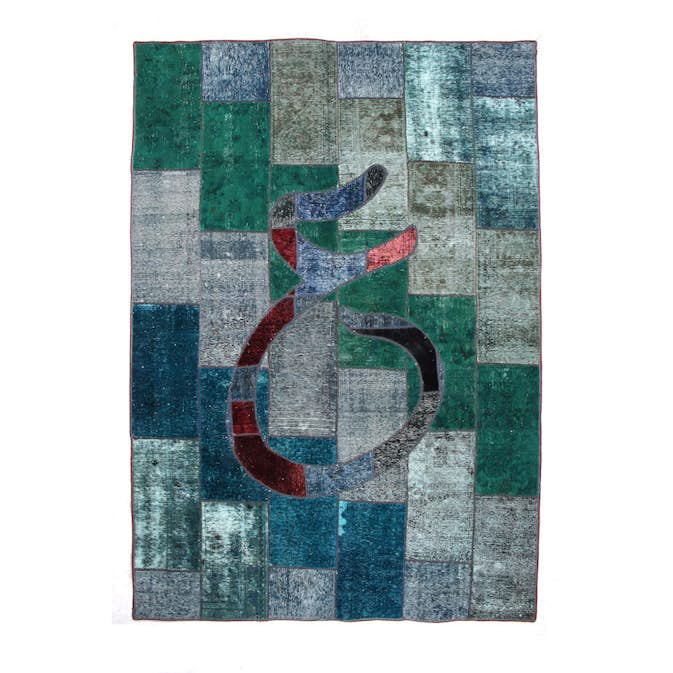 Persisk Patchworkmatta D-sign Handknuten 750762