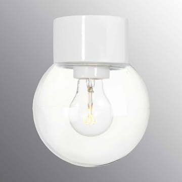 Vägg-/Taklampa Ifö Electric Classic Glob klarglas IP54 Rak E27