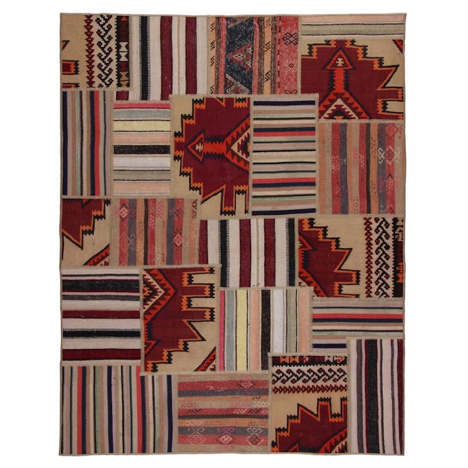 Persisk Patchworkmatta Arkiio Kelim Flerfärgad 156x204