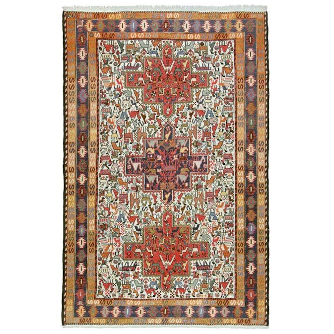 Persisk Matta Arkiio Varni Ardebil Kelim 127x196