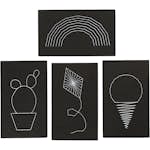 Dekorgummiplatta Creativ Company String Art Plattor Svart Stl 20X12 cm Tjocklek 10 mm 16 St/1 Förp