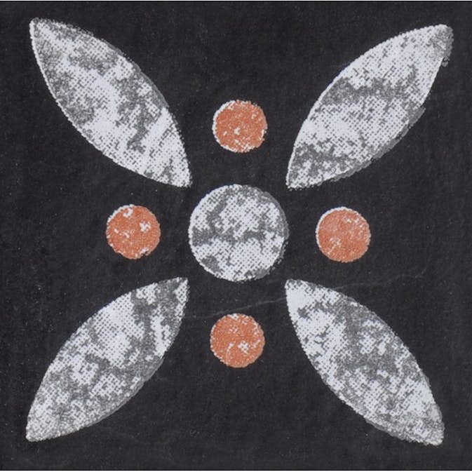 Klinker Konradssons Le Crete Terra Svart Blomma Tozz 5x5 cm