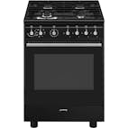 Gasspis Smeg Concerto CX61GMBL Svart med Mångsidig och Elektrisk Ugn