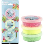 Foam Clay Creativ Company 3x14 g/1 Förp Ljusgrön, Neonrosa, Neongul