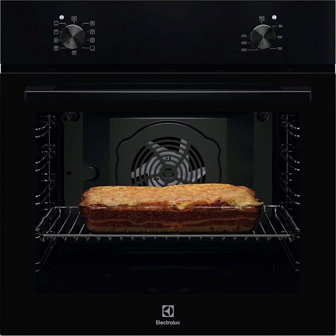 Inbyggnadsugn Electrolux EOB105K Svart med Varmluft och AquaClean