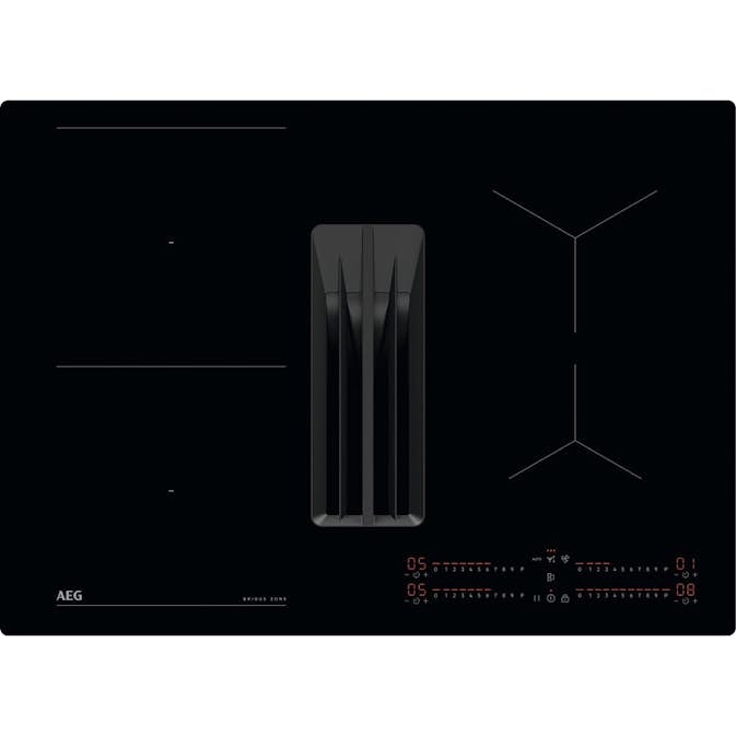 Induktionshäll AEG GCH74B01CB med Integrerad Fläkt Med Automatisk Styrning