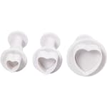 Utsticksform Creativ Company med Prägel Vit Hjärta 3 St/1 Förp