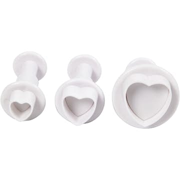 Utsticksform Creativ Company med Prägel Vit Hjärta 3 St/1 Förp