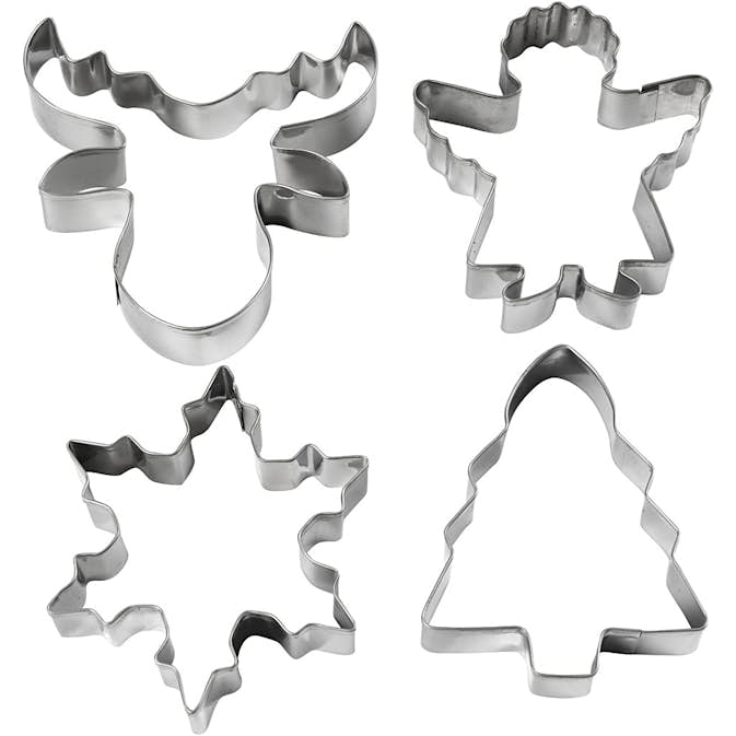 Utsticksform Creativ Company Julgran Ängel Ren Snökristall 8 cm 4 St/1 Förp