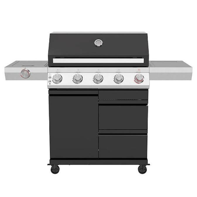 Gasolgrill Bluegaz Z501 Premium Svart med Dubbla Sizzle Burners och Rostfritt Grillgaller