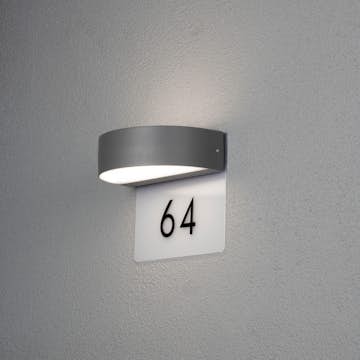 Vägglykta Gnosjö Konstsmide Monza LED 2X4 5W med Husnummer