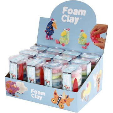 Modelleringsmaterial Creativ Company Foam Clay Glitter Färger Metallicfärger 12 Set/1 Förp