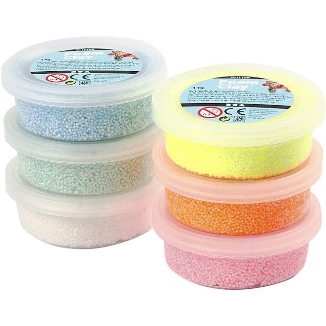 Foam Clay Creativ Company Mixade Färger Glitter 6x14 g/1 Förp