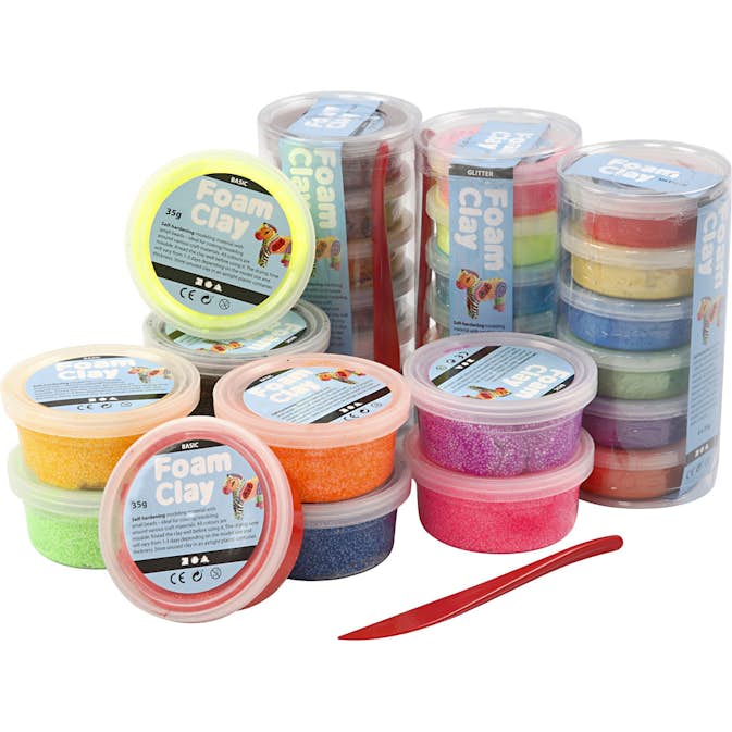 Foam Clay Creativ Company Mixade Färger Glitter 28 Burk/1 Förp