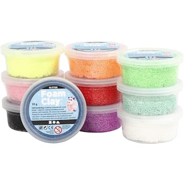 Foam Clay Creativ Company Mixade Färger Glitter 10x35 g/1 Förp