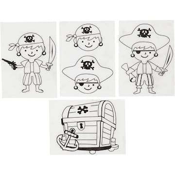 Krympplast Creativ Company med Piratmotiv 10,5x14,5 cm 4 ark/1 Förp