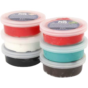 Silk Clay Creativ Company Mixade Färger 6x14 g/1 Förp
