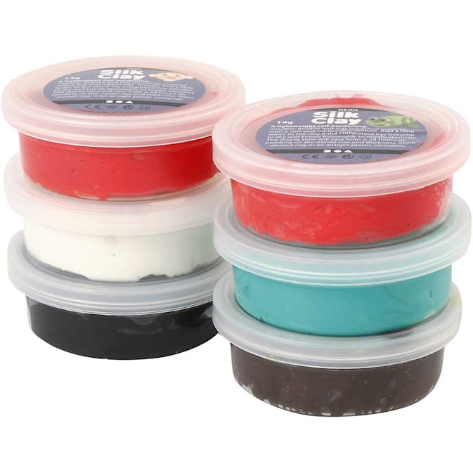 Silk Clay Creativ Company Mixade Färger 6x14 g/1 Förp